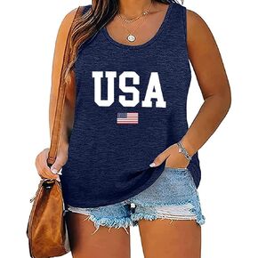 Plus Size We The People 1776 Tank Tops for Women Vintage American Flag Graphic Tees 4th of July Patriotic Shirt