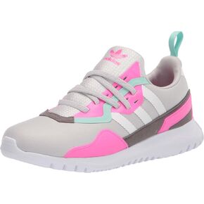 adidas Originals Originals Flex Sneaker, Grey One/White/Screaming Pink, 10.5 US Unisex Little Kid