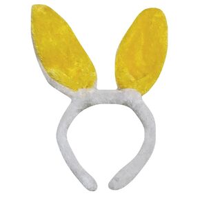 Petitebella Bunny Ear Headband (White/Gray, One Size)