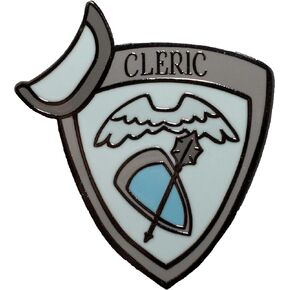 Cleric Class Shield - 1.5" Enamel Pin, Great for Tabletop Gamers