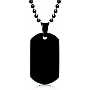 Stainless Steel Dog Tag Pendant, 20 Inches Chain Necklace, Mens Womens, Minimalist