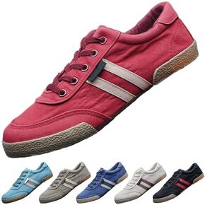Men's Canvas Shoes All-Match Casual Breathable Fashion Sneakers Comfort Low-top Flat Walking Shoes Simple Soft Vintage Lace-up Casual Shoes