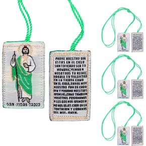 Escapulario de San Judas Tadeo 3 Pack San Judas necklace Scapular catholic necklace Saint Jude necklace St Jude Scapular catholic Brown scapular Green scapular Escapulario de la Virgen de Guadalupe