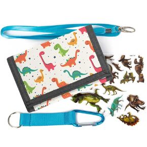 Kids Wallet for Boys Girls- Kids Trifold Wallet Ages 4-18, Dinosaur Wallets for Teen Boys, Cute Wallet with Coin Pocket and Card Holders, Children Birthday Giftt