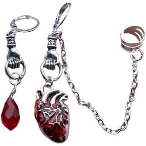 Heart Organs Halloween Earrings Gothic Human Heart Dangle Earring Creepy Drop Earrings Fashion Jewelry Gifts for Women Female
