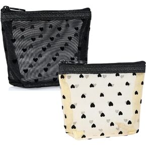 VEDO SHIPIN Zipper Mesh Makeup Bags, Mini Makeup Bag, Portable Small Makeup Bags, Travel Pocket Cosmetic Bag Small Makeup Pouch for Women in Saudi Arabia