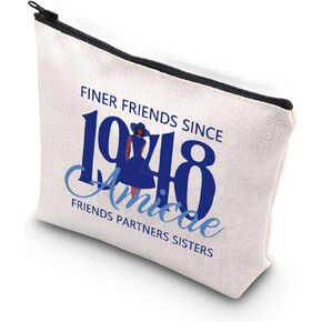 WCGXKO Zeta 1948 Sorority Inspired Gift Finer Friends Sinse 1948 Amicae Frieds Partners Sisters Makeup Bag (Finer Friends 1948)