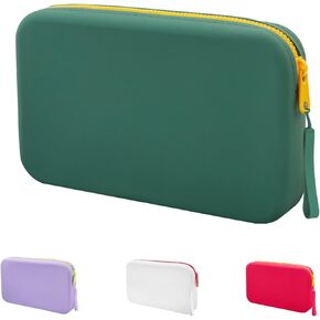 LYDZTION Silicone Makeup Bag for Women,Portable Cute Makeup Brush Bag,Waterproof Portable Travel Cosmetic Pouch Make Up Organizer with Zipper Closure,Purple