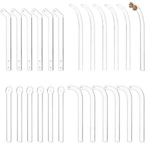 FINGERINSPIRE 24Pcs Acrylic Earring Try on Sticks 4 Styles Clear Earring Try on Strip Clear Try-Free Earrings Display Props Tool Ear Stud Display Curved Strip for Retail Store and Personal Home use