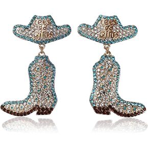 Bachelorette Party Favor, Western Earring, Let’s Go Girls Rhinestone