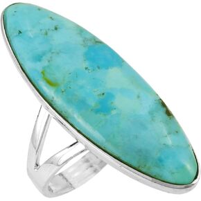 Turquoise Ring Sterling Silver 925 Genuine Gemstones Size 6 to 11