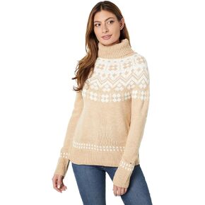 Tommy Hilfiger Frosted Yoke Turtleneck Light Heather Fawn/Ivory SM (US 4-6)