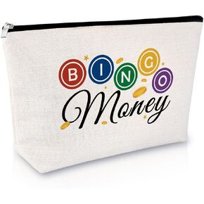 Bingo Game Lover Gift Bingo Money Makeup Bag Casino Lovers Gift for Women Cosmetic Bag Bingo Player Gift Casino Gambling Gift Bingo Lover Gift Birthday Christmas Gift Travel Cosmetic Pouch