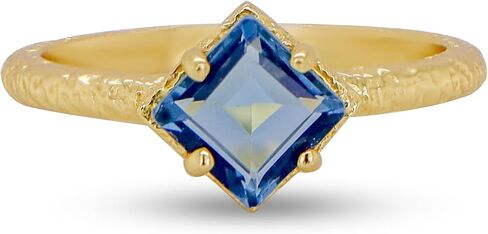 iCarats 18k Yellow Gold Plated Onyx, Peridot, Iolite Ring Princess Cut 8x8MM Gemstone Birthstone Gold Vermeil 925 Sterling Silver - Size 7, 8 in Saudi Arabia