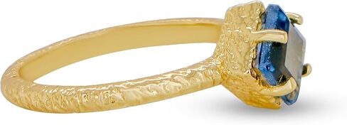 iCarats 18k Yellow Gold Plated Onyx, Peridot, Iolite Ring Princess Cut 8x8MM Gemstone Birthstone Gold Vermeil 925 Sterling Silver - Size 7, 8 in Saudi Arabia