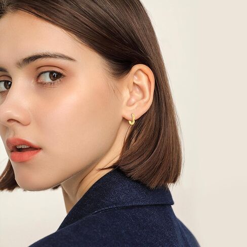 DOVRAN 14K Solid Gold Sunflower Flower Hoops Earrings Small Huggie Earrings for Women Birthday Gifts, Yellow Gold, No Gemstone in Kuwait