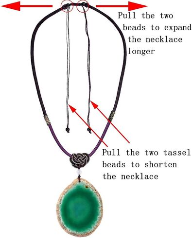 SUNYIK Natural Agate Slice Stone Necklace for Couples, Lover Relationship Adjustable Healing Pendant with Chain 17"-29" Strand, Pack of 2 in Saudi Arabia