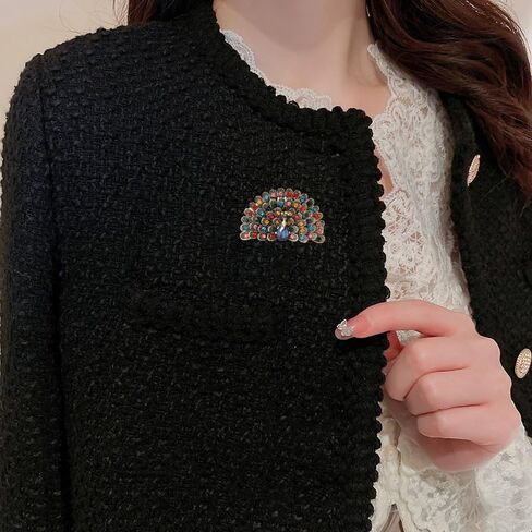 Rhinestone Crystal Peacock Brooch Pin Vintage Cubic Zirconia Bird Animal Brooch Lapel Pins Clothing Hat Bag Skirt Dress Accessories for Women Girls Wedding Christmas Birthday Jewelry Gift in Saudi Arabia
