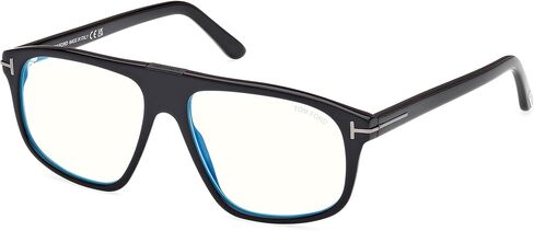 نظارة توم فورد FT 5901 -B-N 001 أسود لامع، Eco، شعار t/Blue Block Len in Saudi Arabia