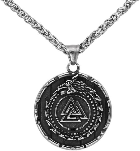 قلادة بتصميم تميمة على شكل تنين الفايكنج الاسكندنافي الشمالي هدية للرجال, ستانلس ستيل, لا in Kuwait