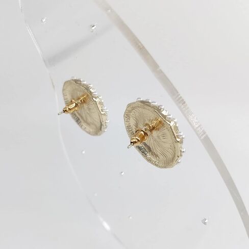 YOUMOCD Stud Earrings for Women Black Round Pearl Earings Fashion Jewelry in Saudi Arabia