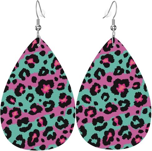 Earrings For Women,Leather Earrings Dangle Lightweight Teardrop Earrings Jewelry For Women Girls in Saudi Arabia