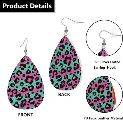 Earrings For Women,Leather Earrings Dangle Lightweight Teardrop Earrings Jewelry For Women Girls in Saudi Arabia
