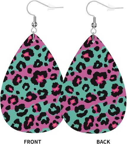 Earrings For Women,Leather Earrings Dangle Lightweight Teardrop Earrings Jewelry For Women Girls in Saudi Arabia