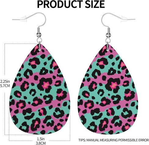 Earrings For Women,Leather Earrings Dangle Lightweight Teardrop Earrings Jewelry For Women Girls in Saudi Arabia