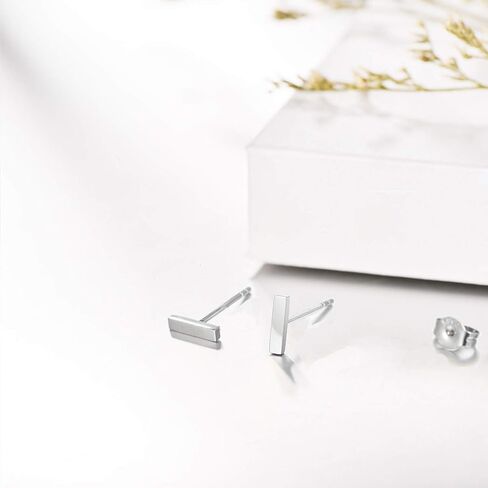 14K Gold Bar Stud Earrings for Women, Real Gold Post Earrings Fine Jewelry Gifts for Her in Saudi Arabia