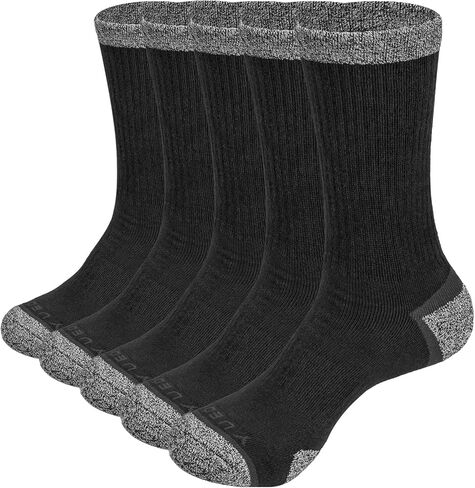 Men's Hiking Socks Moisture Wicking Cushioned Athletic Crew Socks Thick Cotton Work Boot Socks For Men Size 6-13 in Saudi Arabia