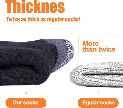 جوارب للمشي لمسافات طويلة للرجال، جوارب رياضية مبطنة ماصة للرطوبة، جوارب سميكة من القطن للعمل للرجال، مقاس 6-13 in Kuwait