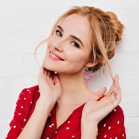 DDhoutiun 2Pairs Karol Heart with Thorns Earrings Colorful Manana Sera Bonito Acrylic Heart Shaped Dangle Drop Earring Latin Singer Merchandise Music Album Merch Jewelry Gifts for Women Girls Fans in Saudi Arabia