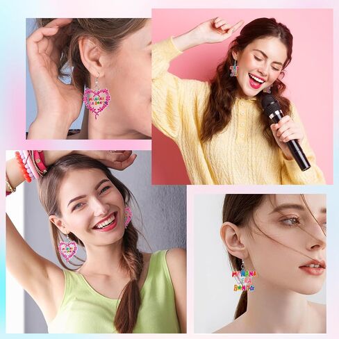 DDhoutiun 2Pairs Karol Heart with Thorns Earrings Colorful Manana Sera Bonito Acrylic Heart Shaped Dangle Drop Earring Latin Singer Merchandise Music Album Merch Jewelry Gifts for Women Girls Fans in Saudi Arabia