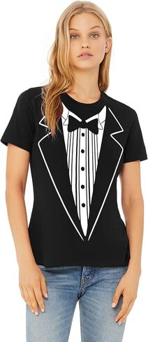 P&B Tuxedo White Funny Women's T-Shirt in Kuwait
