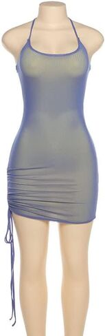 فستان نسائي بدون أكمام، فستان شبكي بطبقة مزدوجة، فساتين ضيقة ضيقة in Kuwait