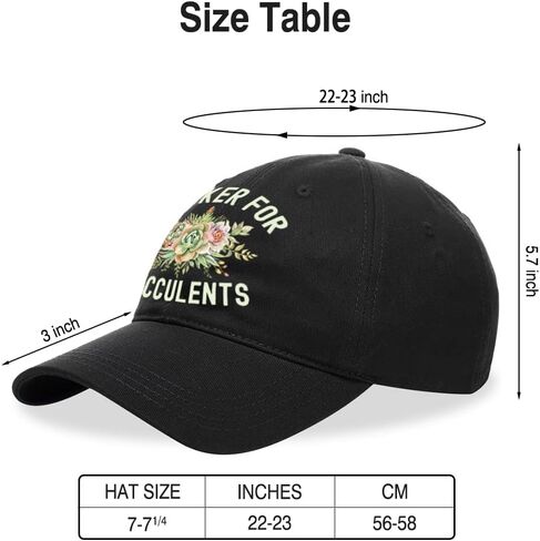 Pishovi Funny Sucker for Succulents Baseball Hat, Adjustable Vintage Cotton Hat, Retirement Gift for Plant Lover Gardener, for Grandpa, Grandma, Dad, Mom, Christmas Anniversary Birthday Gift Black, in Kuwait
