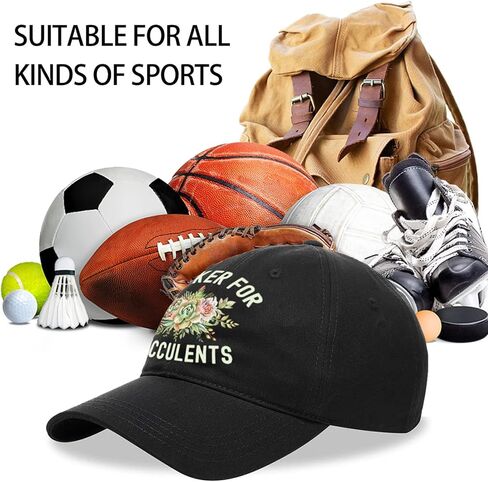 Pishovi Funny Sucker for Succulents Baseball Hat, Adjustable Vintage Cotton Hat, Retirement Gift for Plant Lover Gardener, for Grandpa, Grandma, Dad, Mom, Christmas Anniversary Birthday Gift Black, in Kuwait