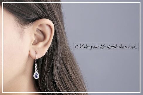 Dazzlingrock Collection 6X4mm Each Pear Lab Created Gemstone & Round Natural White Diamond Swirl Halo Teardrop Lever Back Dangling Drop Earrings for Women in 925 Sterling Silver in Saudi Arabia