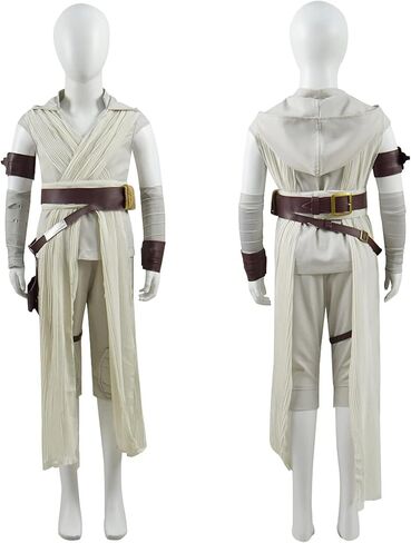 Forwacos Kids Rey زي البنات Jedi Robe الزي الفاخر البدلة العلوية والسراويل مع حزام مجموعة كاملة من الملابس للهالوين in Kuwait