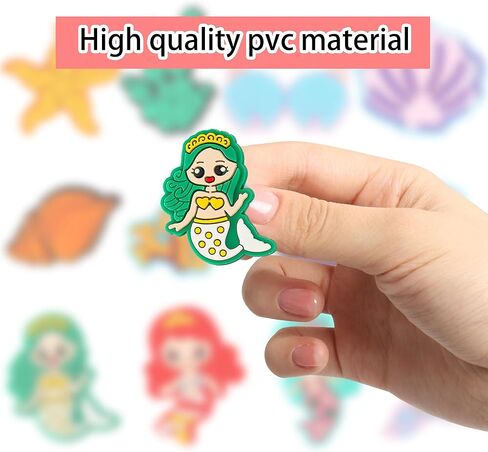 مورتد دلايات لتزيين الاحذية بتصميم حورية البحر، 12 قطعة من دلايات المحيط المرجاني لتزيين سوار المعصم، اكسسوارات حلي احذية من بلاستيك PVC لهدايا الحفلات والعطلات واعياد الميلاد in Kuwait