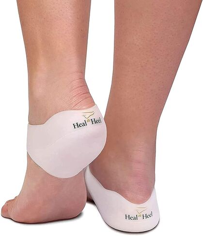 Heal A Heel Silicone Heal Cups Size M + NanoGlass Foot File | Natural Dry Heel Solution | Comfortable and Durable Heel Cup for Cracked Heel Treatment in Saudi Arabia