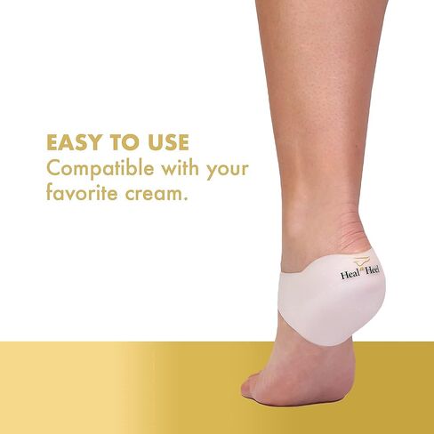 Heal A Heel Silicone Heal Cups Size M + NanoGlass Foot File | Natural Dry Heel Solution | Comfortable and Durable Heel Cup for Cracked Heel Treatment in Saudi Arabia