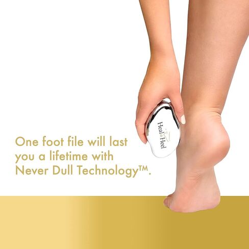 Heal A Heel Silicone Heal Cups Size M + NanoGlass Foot File | Natural Dry Heel Solution | Comfortable and Durable Heel Cup for Cracked Heel Treatment in Saudi Arabia