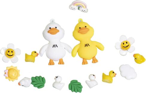 مجموعة سحر حذاء البط، سحر بطة حيوانات المزرعة ثلاثية الأبعاد، ملحقات أحذية زهرة Kawaii DIY in Kuwait