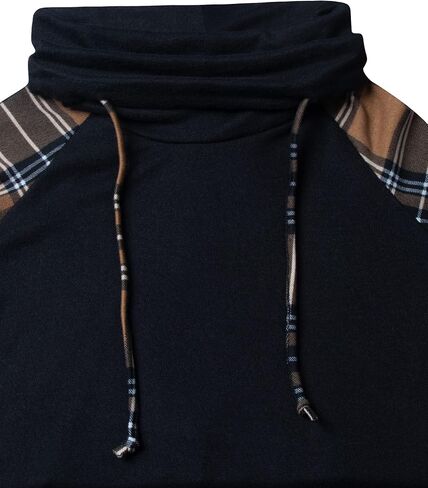 Women's Cowl Neck Asymmetric Hem Colorblock Tunic Tops in Saudi Arabia