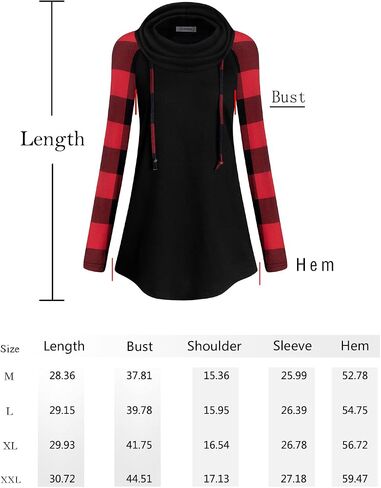 Women's Cowl Neck Asymmetric Hem Colorblock Tunic Tops in Saudi Arabia