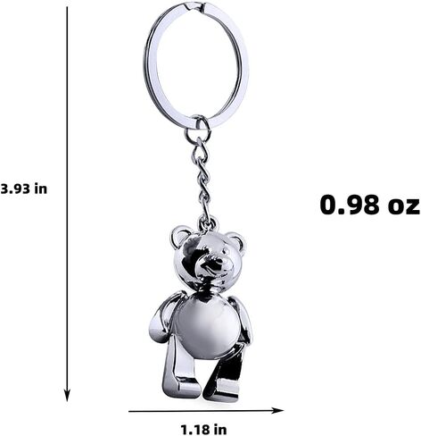 جينزوفيز سلسلة مفاتيح معدنية مبتكرة مصنوعة يدويا على شكل دب تيدي بير (دمية دب) in Kuwait