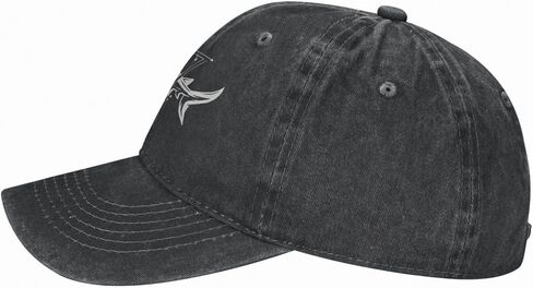 VunKo Cool Shark Black Vintage Distressed Adjustable Washed Denim Cotton Low Profile Mens Dad Trucker Hat Black Fitted Baseball Ball Cap for Men Unisex Headwear, Black, One size in Kuwait