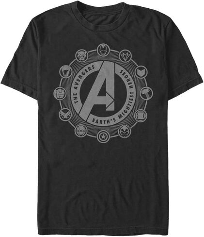 Marvel Big & Tall Classic Avenger Emblems Men's Tops Short Sleeve Tee Shirt in Kuwait